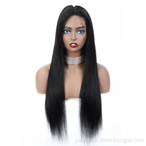 New Arrival Human Hair Wig Straight Wave 4x4 Lace Closure 100% Unprocessed Raw Brazilian Virgin Cuticle Aligned Human Hair Wig
